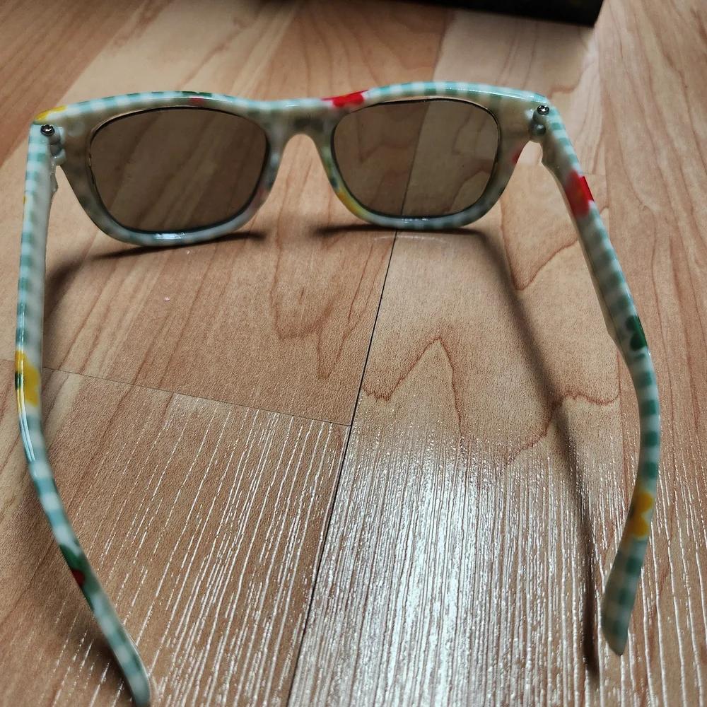 Child Sunglasses with Checkered & Floral Accents